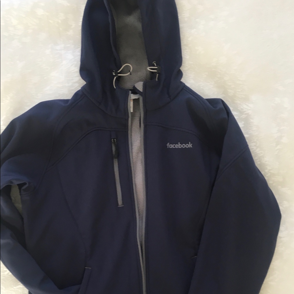 Ladies collector item Facebook hooded zip front  jacket